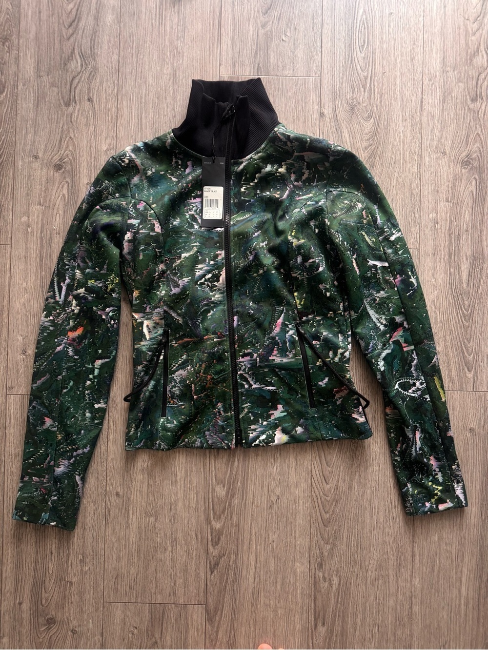 Y-3 Green Printed Zip-Up Jacket (61)